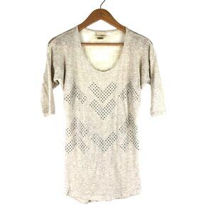 Buckle Daytrip S Tunic Half Sleeve Lace Back Shirt Chevron Embellished Studded